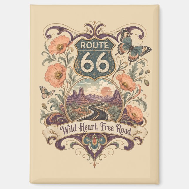 Aimant Vue désertique sauvage et libre Souvenir (Recto)