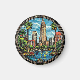 Aimant Vue d'Orlando avec gratte-ciel