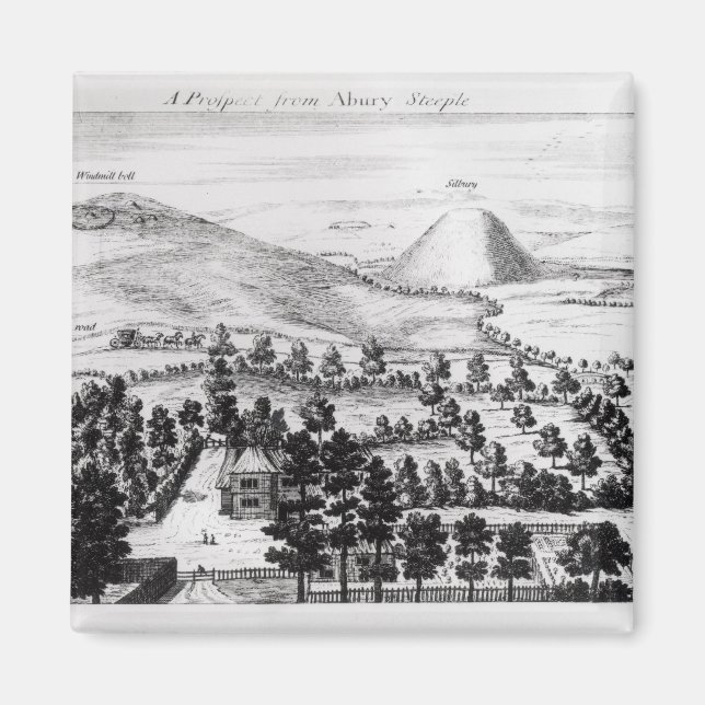 Aimant Vue du clocher Avebury de Silbury Hill (Devant)