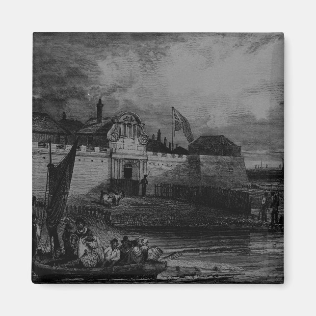 Aimant Vue du fort de Tilbury, gravée par H. Adhard (Devant)