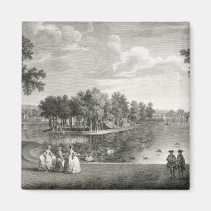 Aimant Vue du lac de la promenade de centre à garde