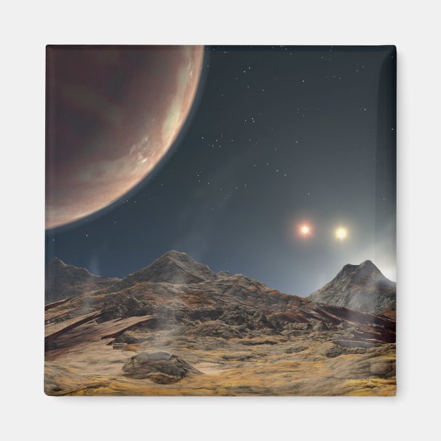 Aimant Vue d'une lune hypothétique en orbite (Devant)