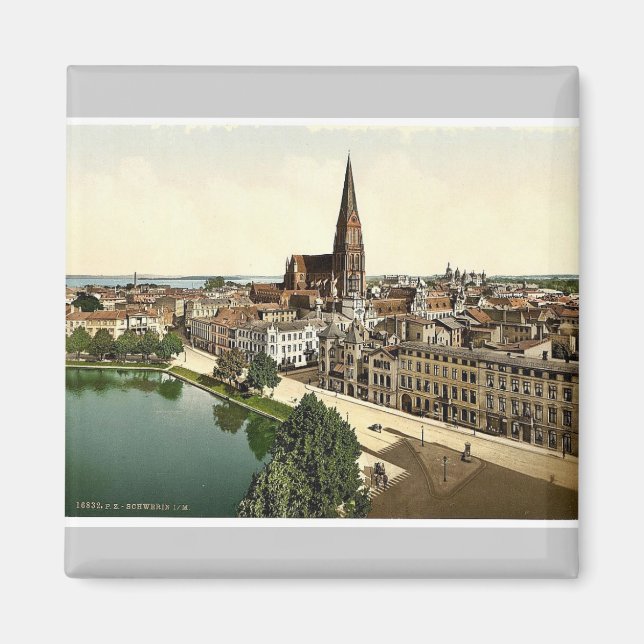 Aimant Vue générale, Schwerin, Mecklenburg-Schwerin, Germ (Devant)