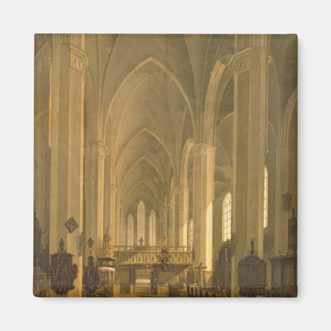 Aimant Vue intérieure de l'église Saint-Jean à Hambourg (Devant)