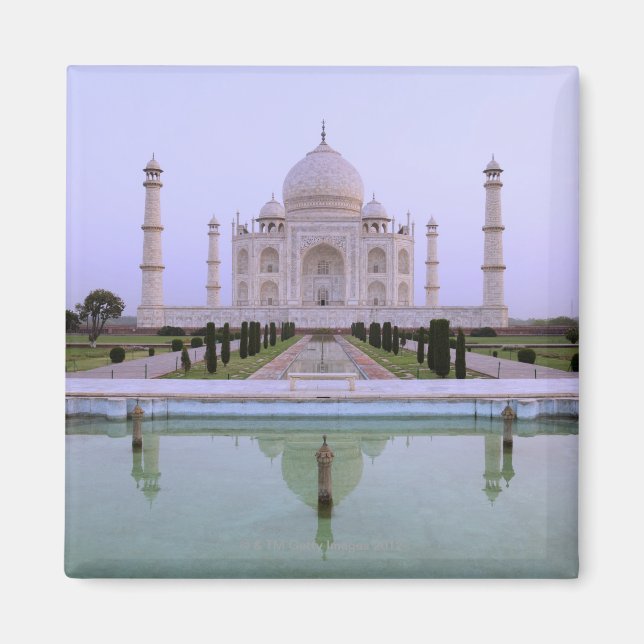 Aimant vue matinale du Taj Mahal reflétée dans (Devant)
