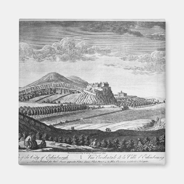 Aimant Vue ouest de la ville d'Édimbourg, 1753 (Devant)