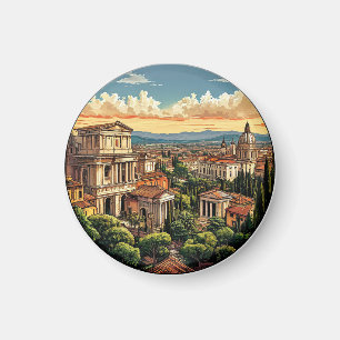 Aimant Vue panoramique de Rome sur la ville historique