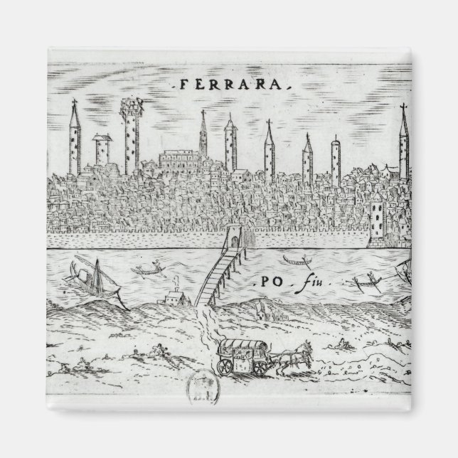 Aimant Vue panoramique sur Ferrara (Devant)