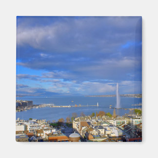 Aimant Vue panoramique sur le jet d'eau de Genève
