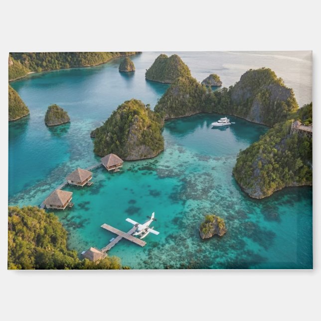 Aimant Vue paradisiaque des îles Raja Ampat Piaynemo Art (Recto)