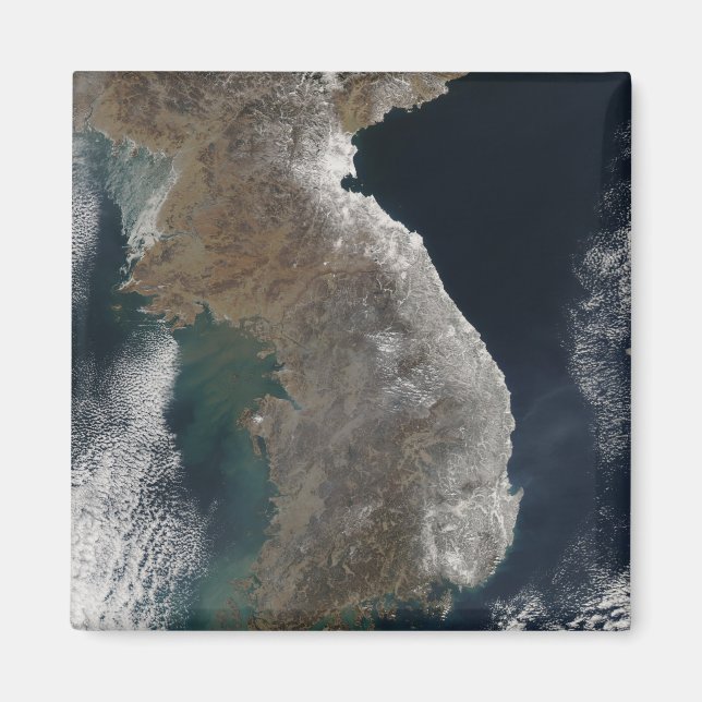 Aimant Vue satellite de la chute de neige (Devant)