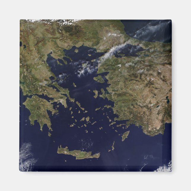 Aimant Vue satellite de la Grèce et de la Turquie (Devant)