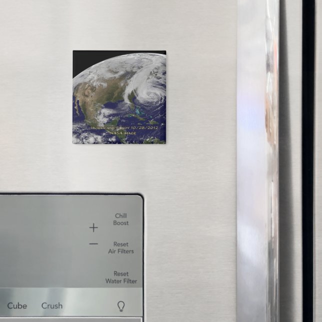 Aimant Vue satellite de l'ouragan Sandy (In situ (réfrigérateur))