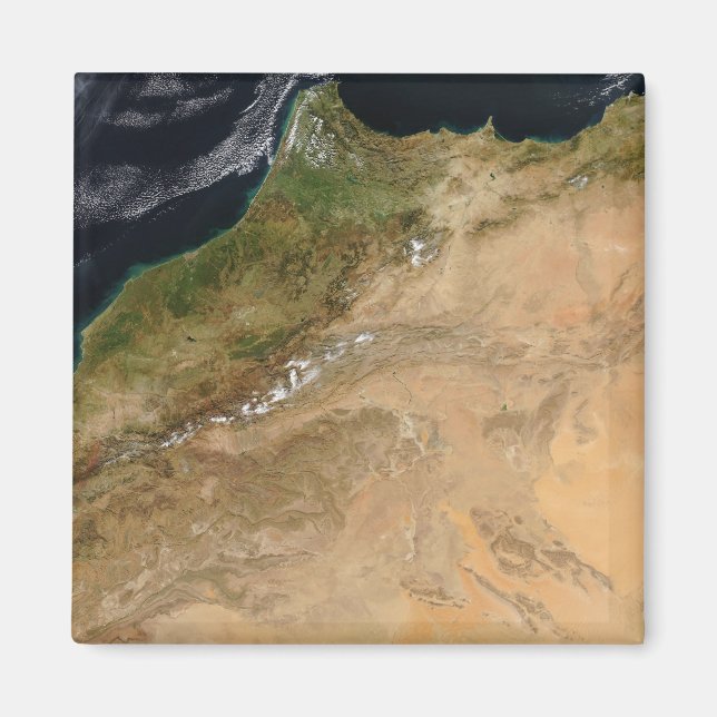 Aimant Vue satellite du Maroc (Devant)