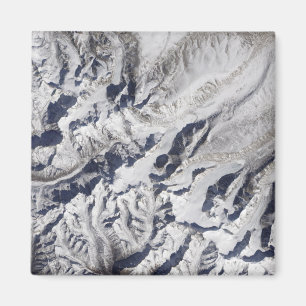 Aimant Vue satellite d'un glacier de l'Himalaya