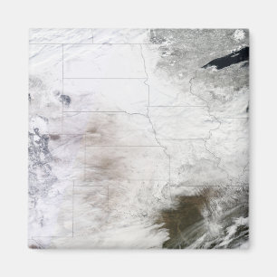 Aimant Vue satellite d'une tempête massive d'hiver