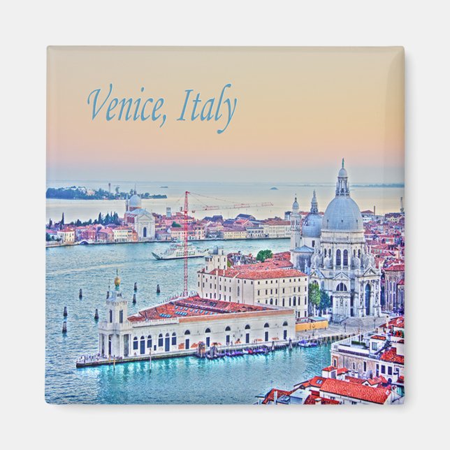 Aimant Vue Scénique du Coucher de Soleil à Venise, (Devant)