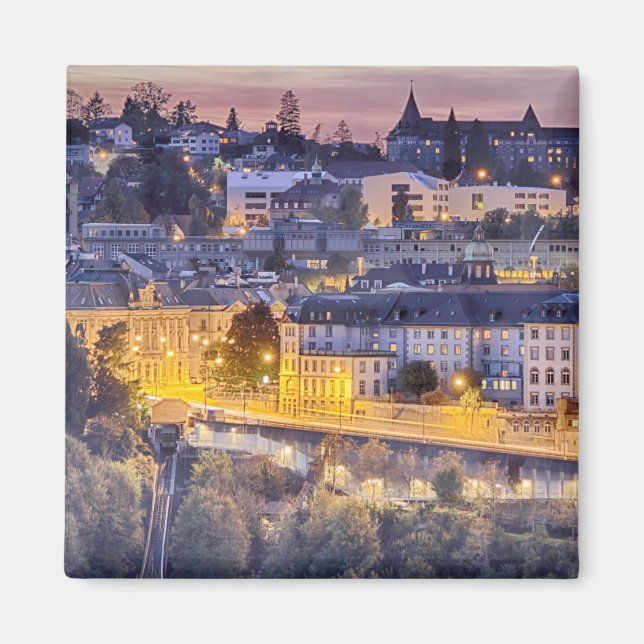 Aimant Vue sur Fribourg en début de soirée (Devant)