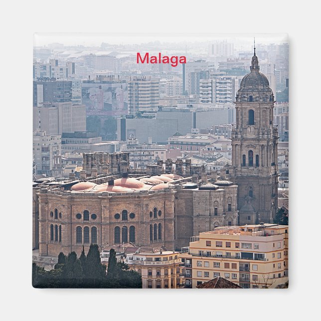 Aimant Vue sur la cathédrale de Malaga (Devant)