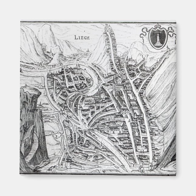 Aimant Vue sur la ville de Liege (Devant)