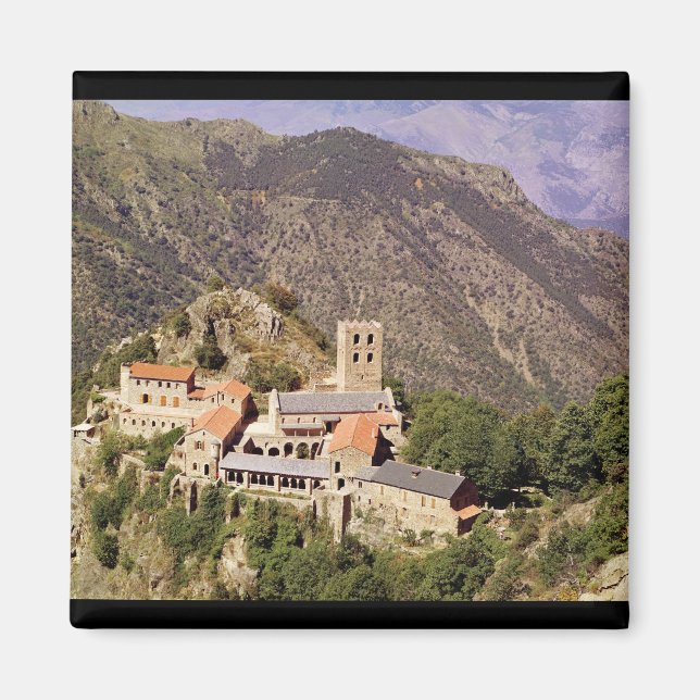 Aimant Vue sur l'abbaye Saint Martin du Canigou (Devant)
