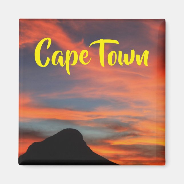 Aimant Vue sur le coucher de soleil de Cape Town (Devant)