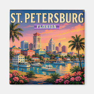 Aimant 🌴 Vue sur le front de mer de St Petersburg Florid