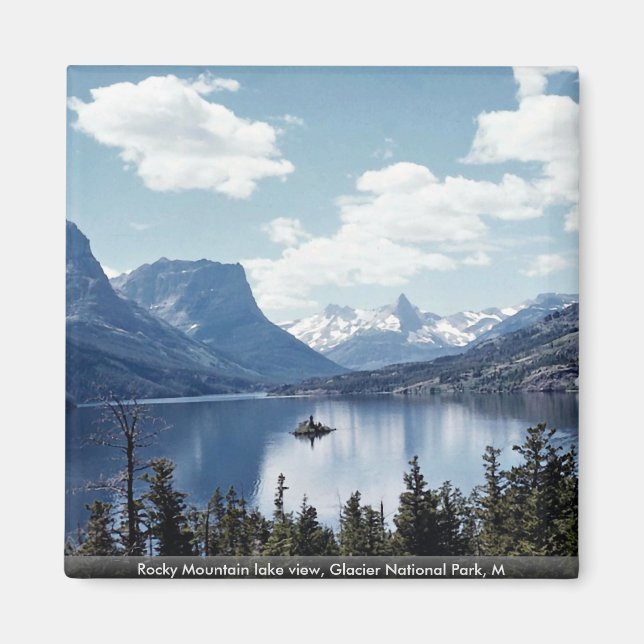 Aimant Vue sur le lac Rocky Mountain, Parc national Glaci (Devant)
