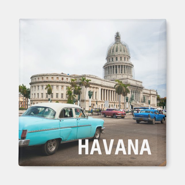 Aimant Vue sur un bâtiment du Capitole à La Havane, Cuba (Devant)