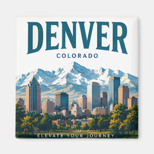 Aimant Vues alpines de la ville de Denver