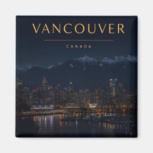 Aimant Vues de montagne nocturnes de Vancouver Canada