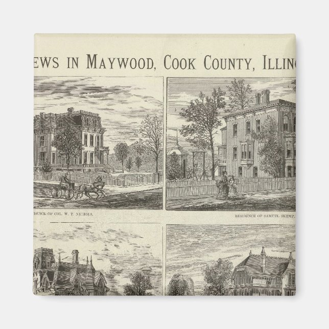 Aimant Vues en Maywood, Cook County, Illinois (Devant)
