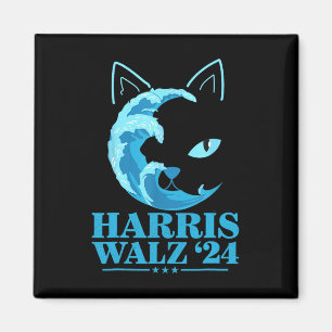 Aimant W 24 Blue Wave Of Cat Ladies Vote Pour Kamala