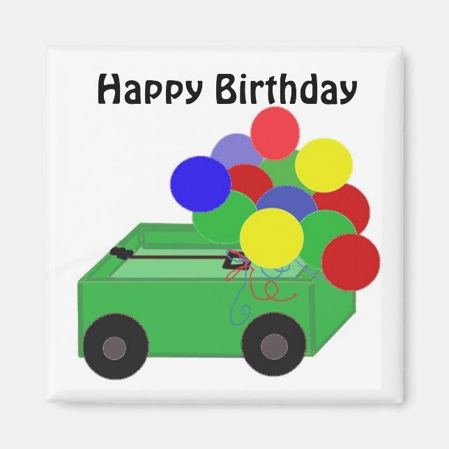 Aimant Wagon d'anniversaire joyeux (Devant)