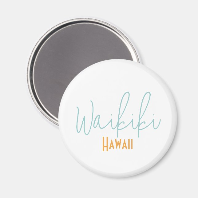 Aimant Waikiki, souvenir de voyage à Hawaii  (Recto/Verso)
