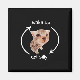 Aimant Wake Up Act Silly _ Pleurant Mème de chat banane