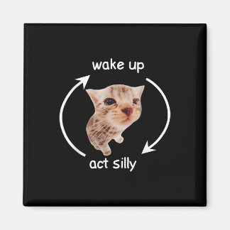 Aimant Wake Up Act Silly _ Pleurant Mème de chat banane