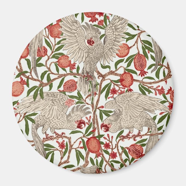 Aimant Walter Crane Cacatoès rosalbin Grenade rouge Art (Devant)