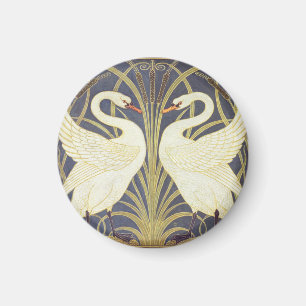 Aimant Walter Crane Cygne, Jonc Et Iris Art Nouveau