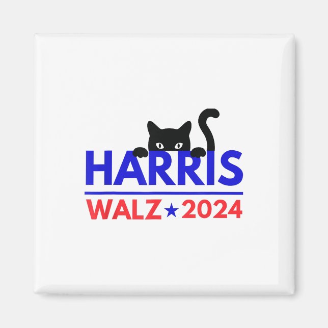Aimant Walz 2024 Funny Cat Election Kamala Harris Tim Wal (Devant)