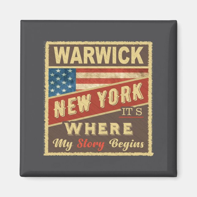 Aimant Warwick Ny C'est où mon histoire commence  (Devant)