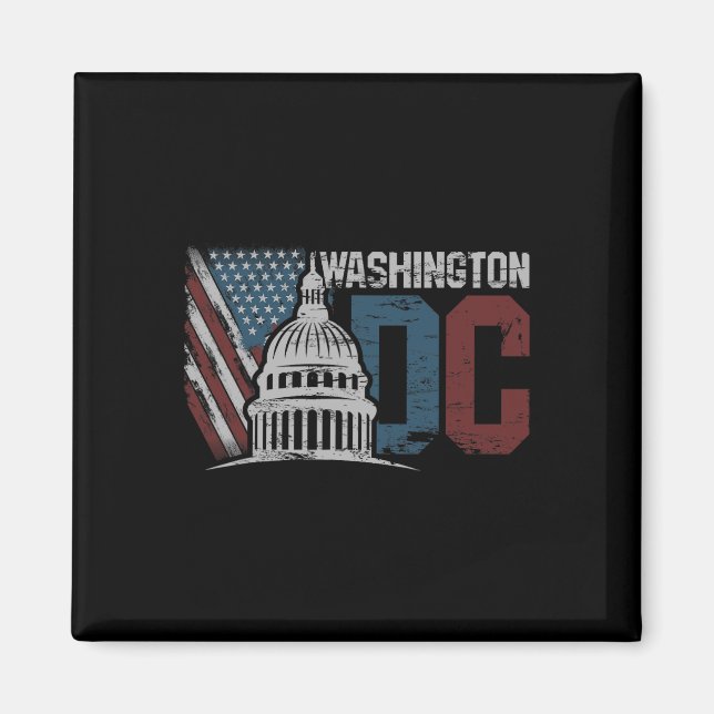 Aimant Washington Dc Capitol Hill Usa Drapeau Souvenir De (Devant)