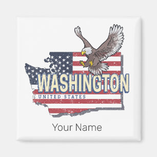 Aimant Washington State États-Unis Carte USA Souvenir