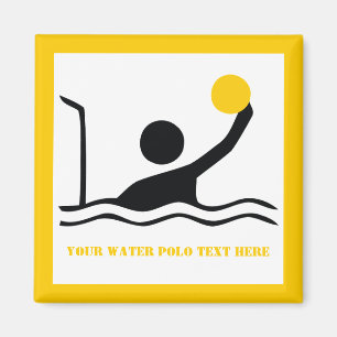 Aimant Water polo player black silhouette custom