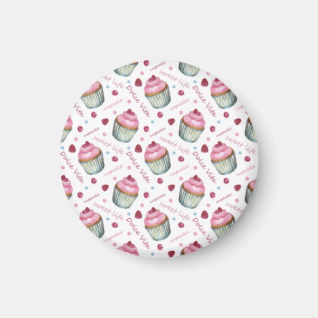 Aimant Watercolor cupcakes (Devant)