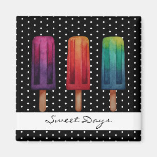 Aimant Watercolor Cute Popsicle Glaces Creams