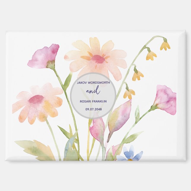 Aimant watercolor flower editable (Recto)