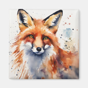 Aimant Watercolor Fox Portrait