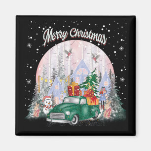 Aimant Watercolor Merry Christmas, Car of Toxits