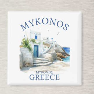 Aimant Watercolor Mykonos Greece Dreamscape